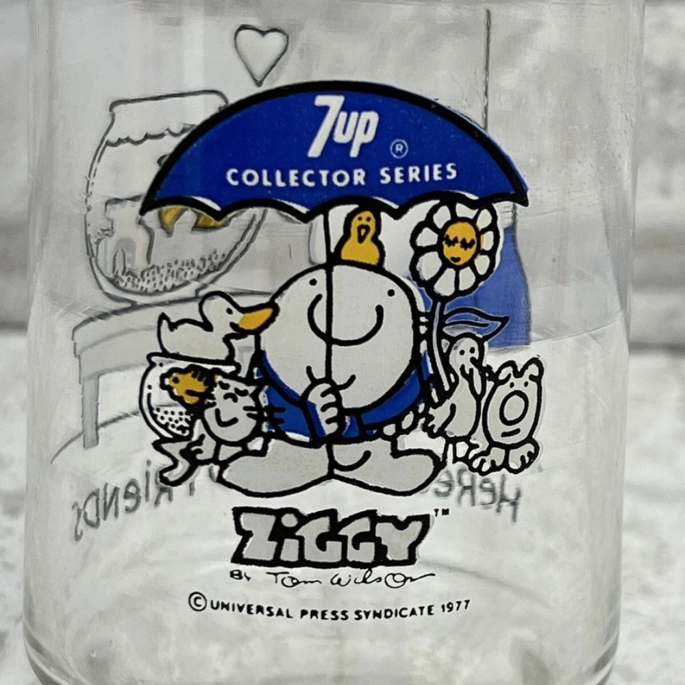 Collector Series Ziggy Glass with Blue and White Design